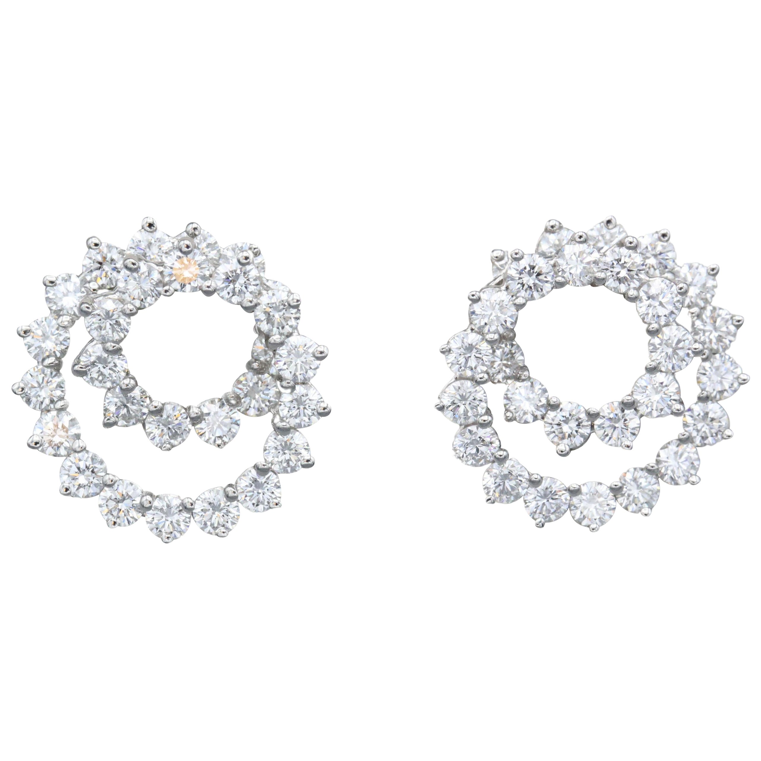 Tiffany & Co. Pendientes Remolino de Diamantes y Platino en venta