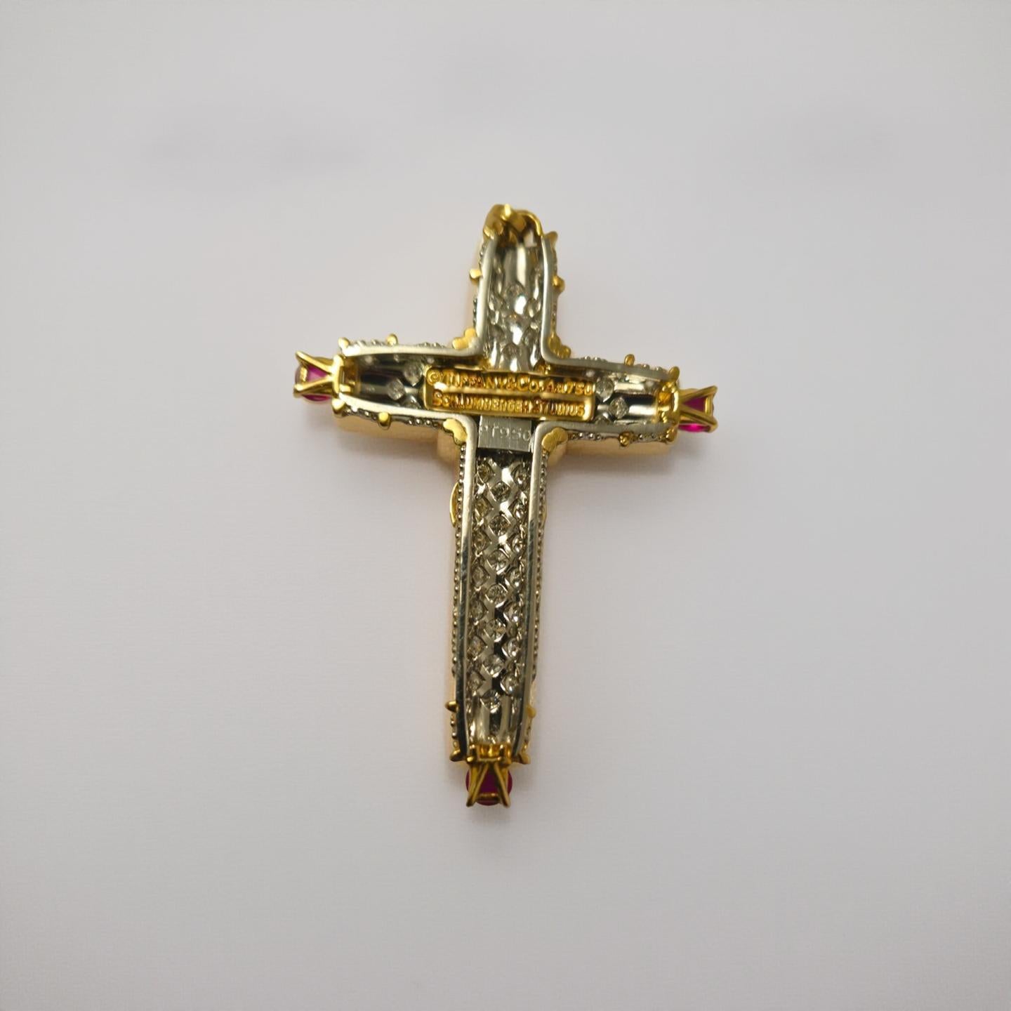 Tiffany & Co. Kreuz aus Diamanten und Rubinen, Jean Schlumberger, Tiffany & Co. (Brillantschliff) im Angebot