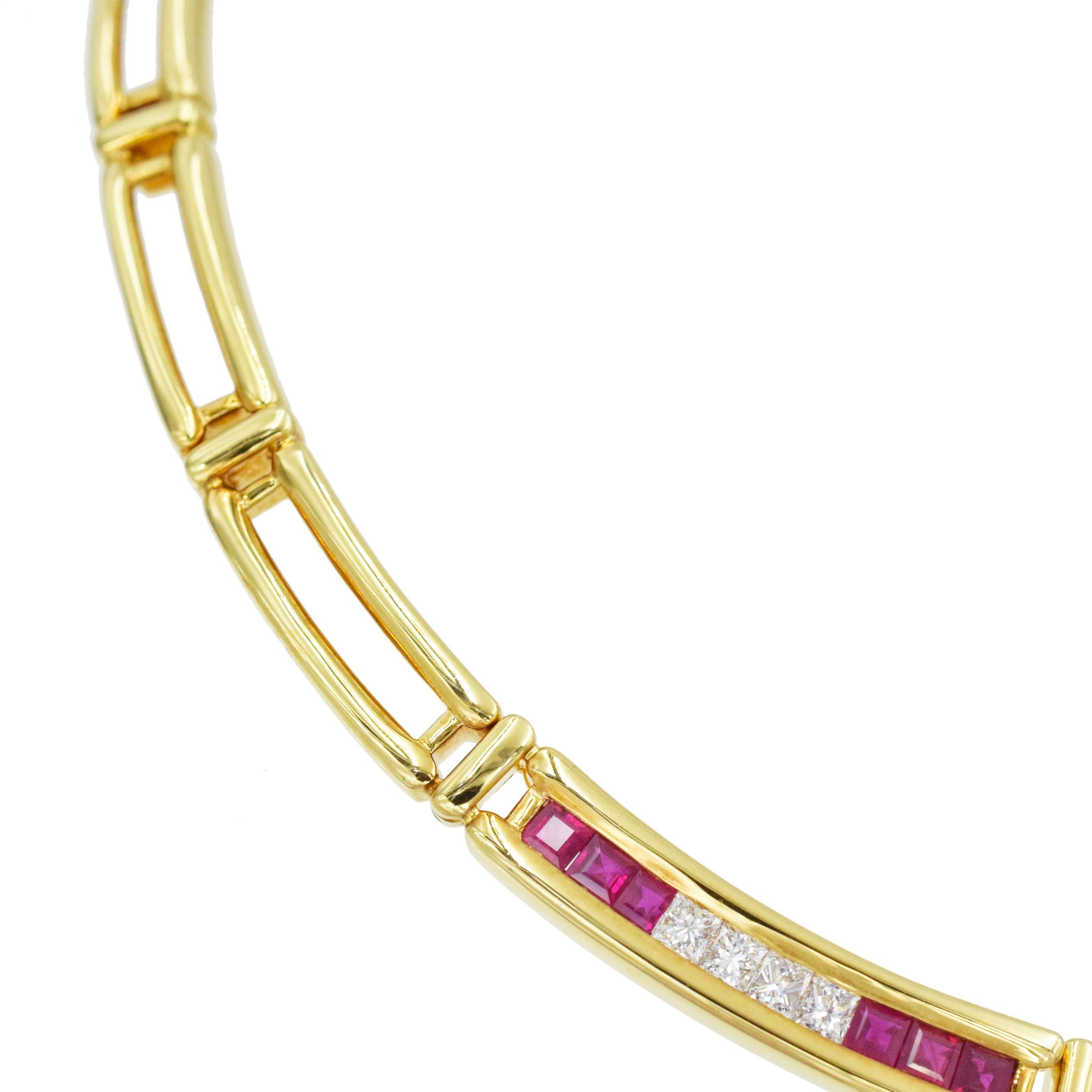 Tiffany & Co. Diamond and Ruby Necklace  In Excellent Condition For Sale In New York, NY