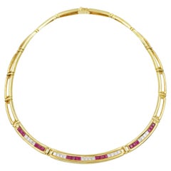 Used Tiffany & Co. Diamond and Ruby Necklace 