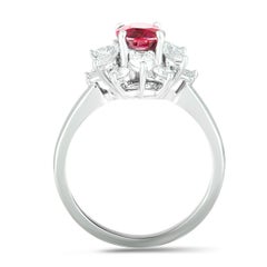 Tiffany & Co. Diamond and Ruby Platinum Small Flower Ring
