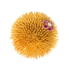 Tiffany & Co. Diamond and Ruby Urchin Pin