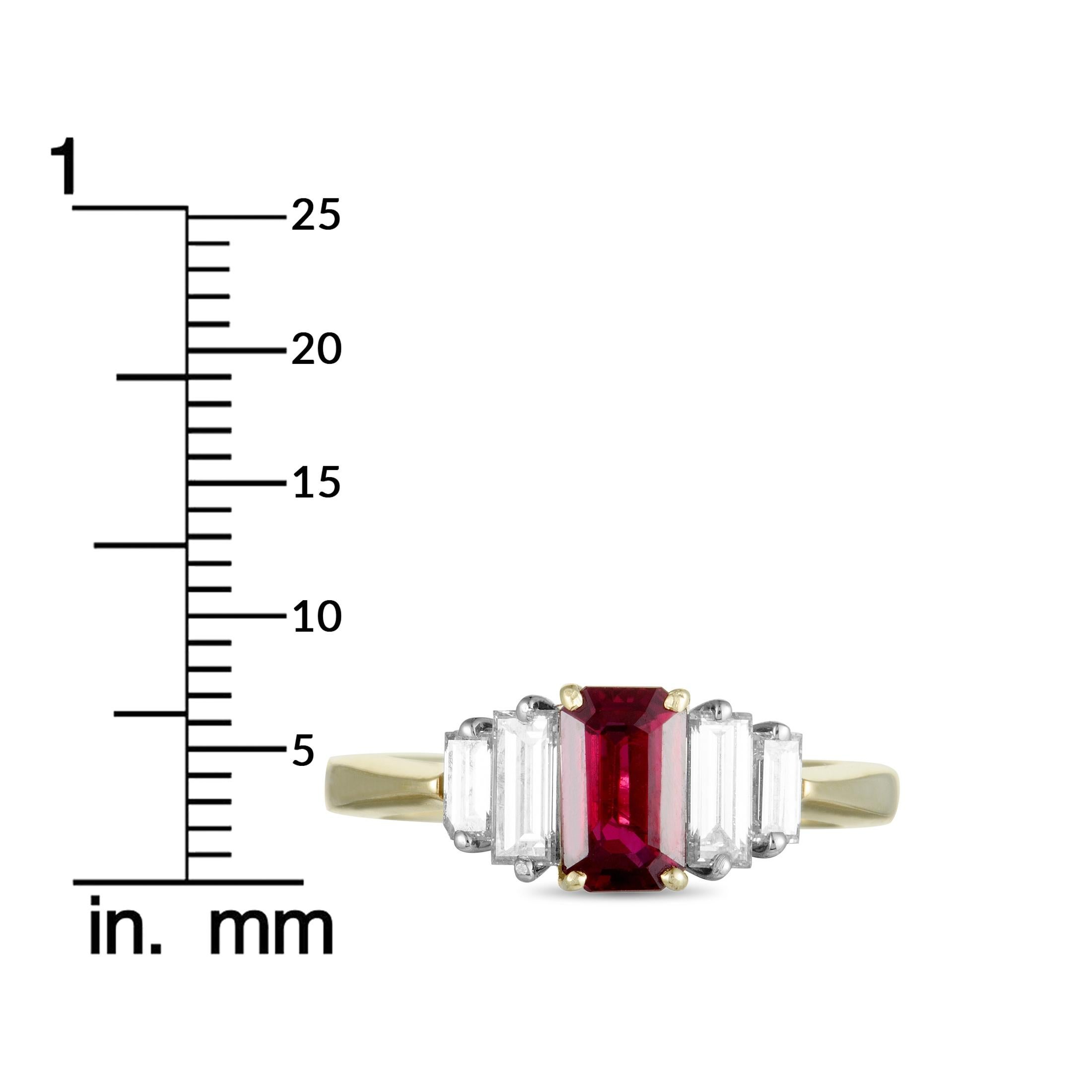 Tiffany & Co. Diamond and Ruby Yellow Gold and Platinum Ring 2