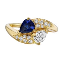 Tiffany & Co. Diamond and Sapphire Bypass Ring