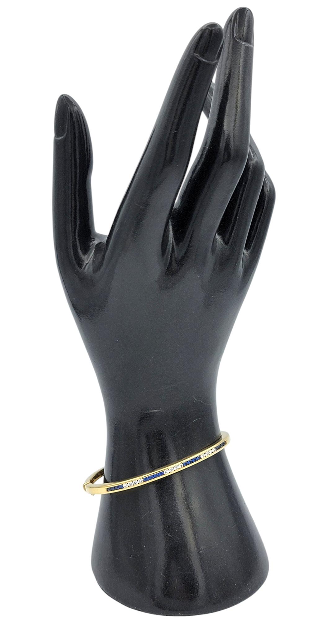 Tiffany & Co. Diamant- und Saphir-Armband mit Scharnieren 18 Karat Gelbgold im Angebot 3