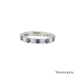Tiffany & Co. Diamond and Sapphire Platinum Embrace Eternity Ring