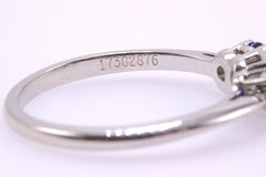 Tiffany & Co. Diamond and Sapphire Ring 1.32 Carat Three-Stone Set in Platinum
