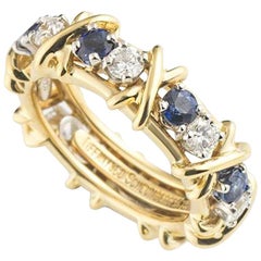 Tiffany & Co. Diamond and Sapphire Schlumberger Band Ring