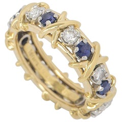Tiffany & Co. Diamond and Sapphire Schlumberger Ring