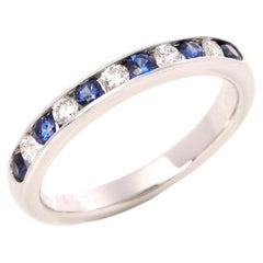 Tiffany & Co. Diamond and Sapphire Wedding Band Ring