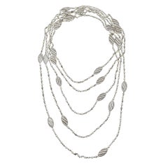 Tiffany & Co. Diamond and Seed Pearl Long Chain in Platinum