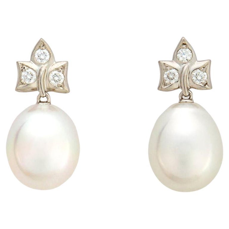 Tiffany and Co. Diamond and South Sea Pearl Earrings at 1stDibs