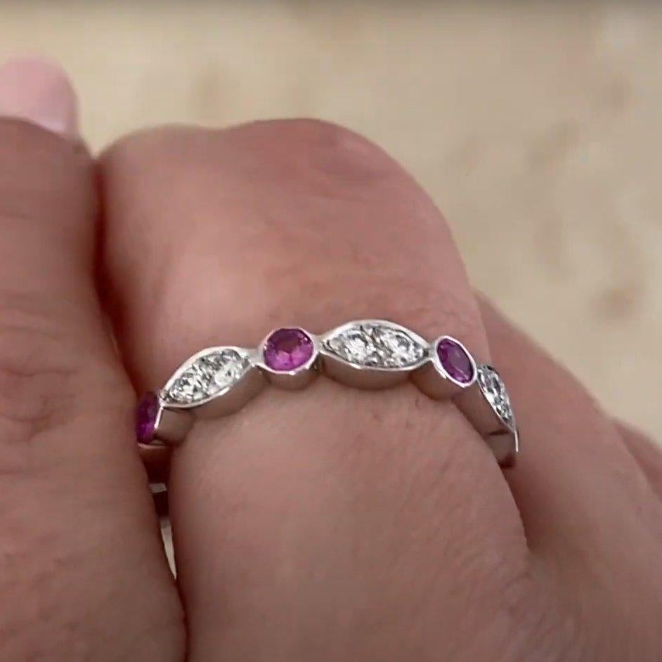 Taille brillant Tiffany & Co. Bandeau à motif alterné de diamants (environ 0,20 carat) et de saphirs en vente