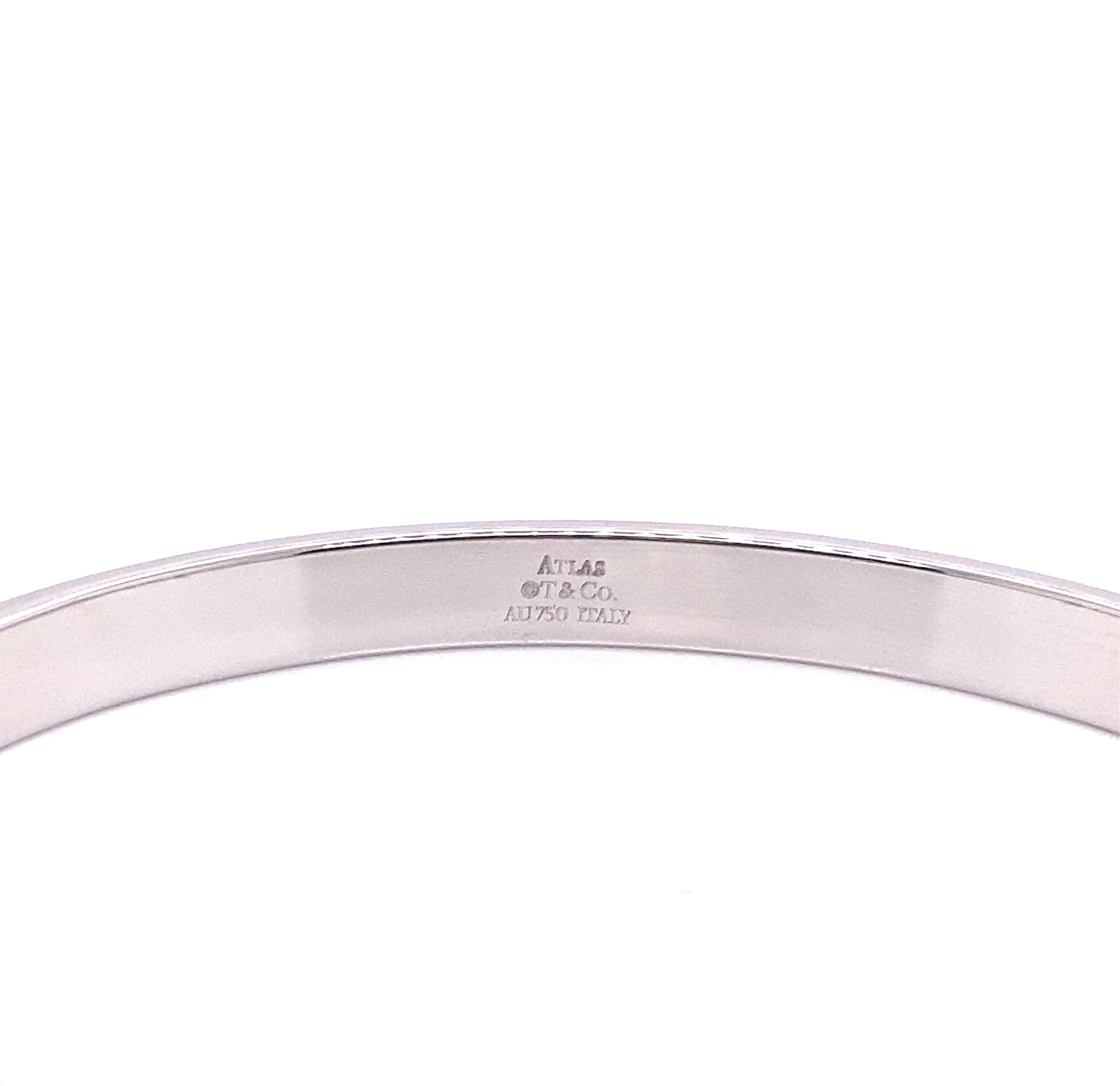 Tiffany & Co. Diamond Atlas Bangle w 0.15ctw in Round Diamonds, 18kt White Gold 1
