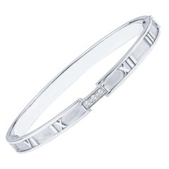 Tiffany & Co. Diamond Atlas Bangle w 0.15ctw in Round Diamonds, 18kt White Gold