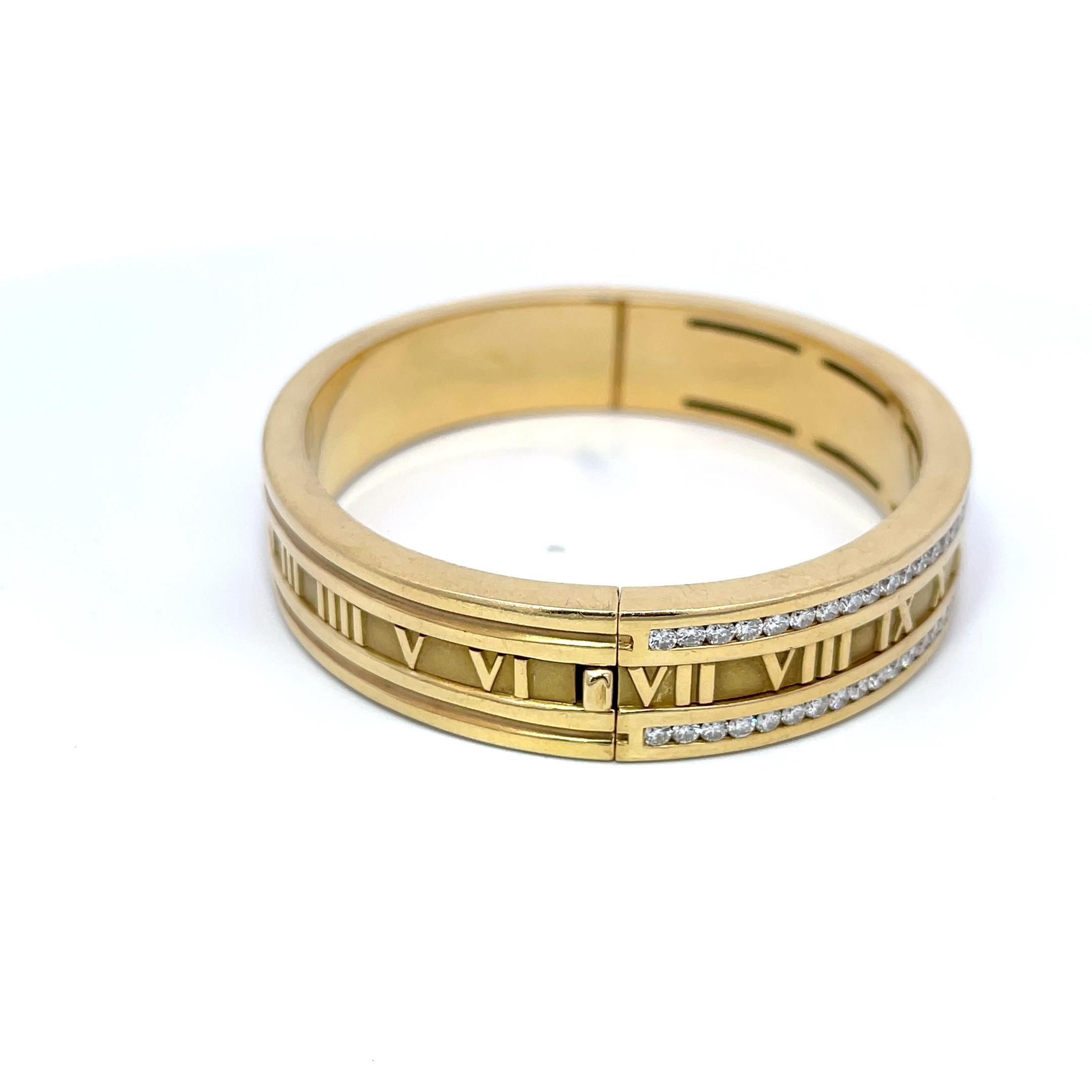 Tiffany & Co. Bracelet Atlas en or jaune 18 carats avec diamants en vente 1