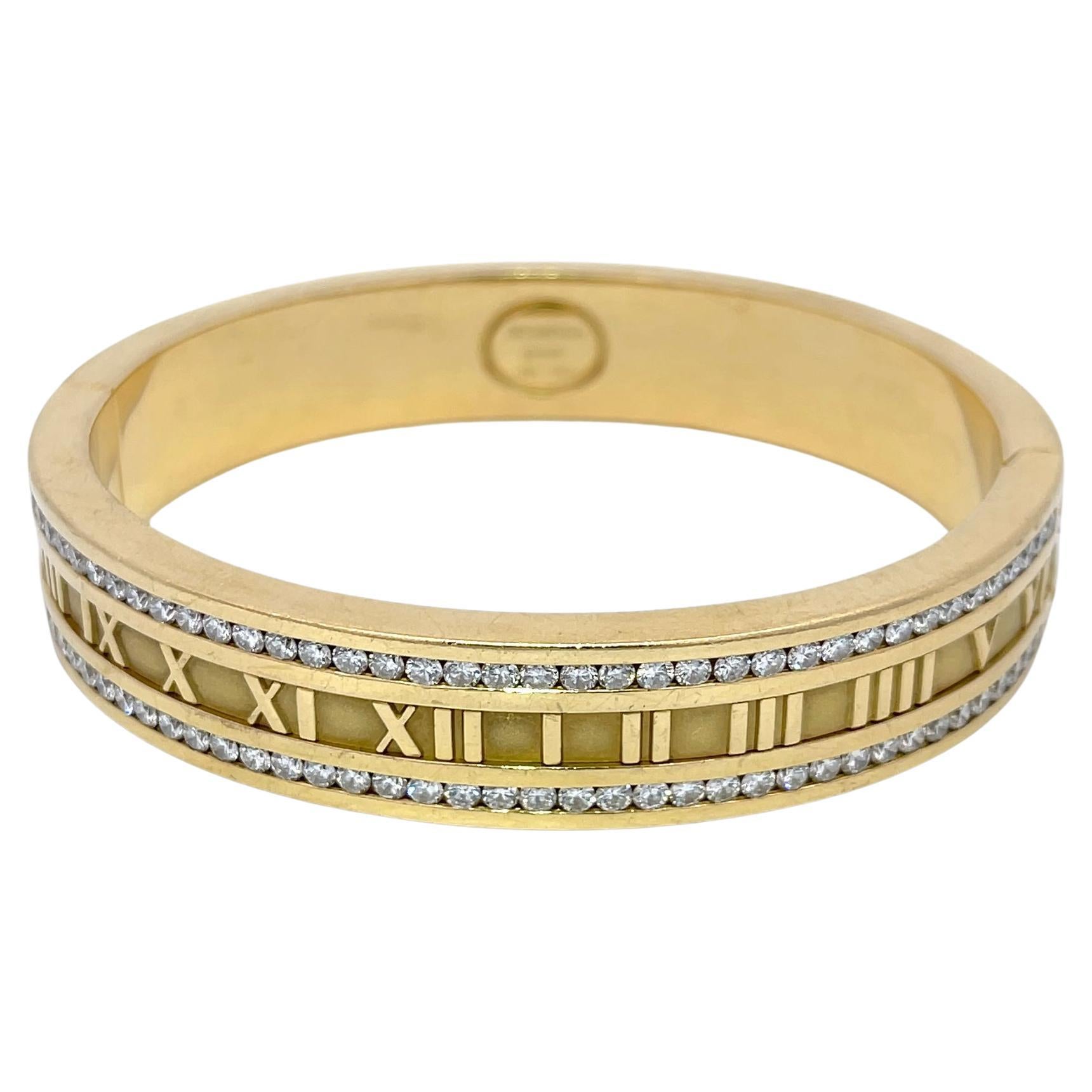 Tiffany & Co. Diamond Atlas Bracelet 18K Yellow Gold For Sale