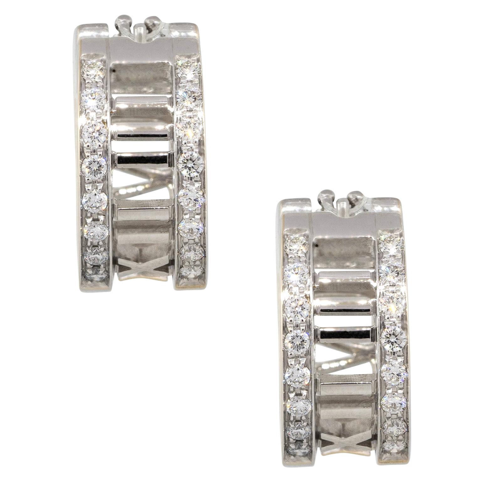Tiffany & Co. Diamond Atlas Earrings 18 Karat in Stock