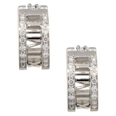 Tiffany & Co. Pendientes Atlas Diamante 18 Kilates en Stock