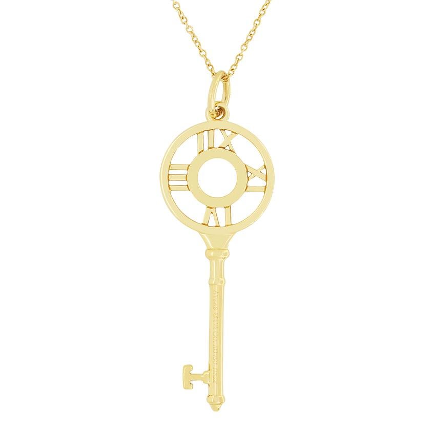 Brilliant Cut Tiffany & Co. Diamond ‘Atlas’ Key Pendant For Sale