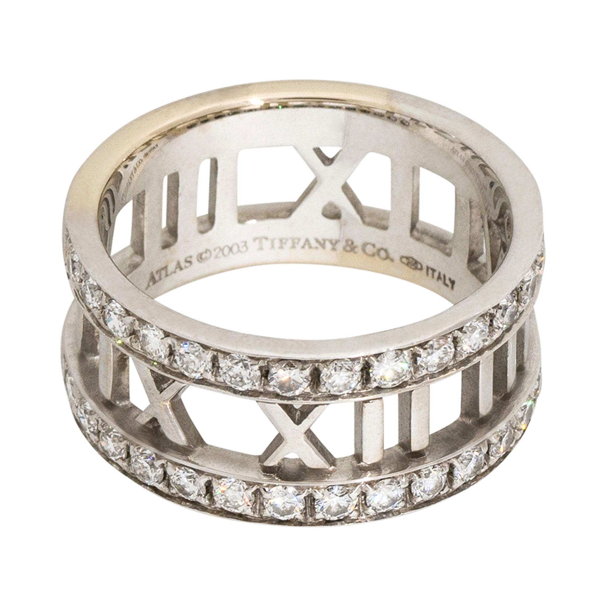 Tiffany & Co. Diamond Atlas Ring 18 Karat in Stock In Excellent Condition In Boca Raton, FL