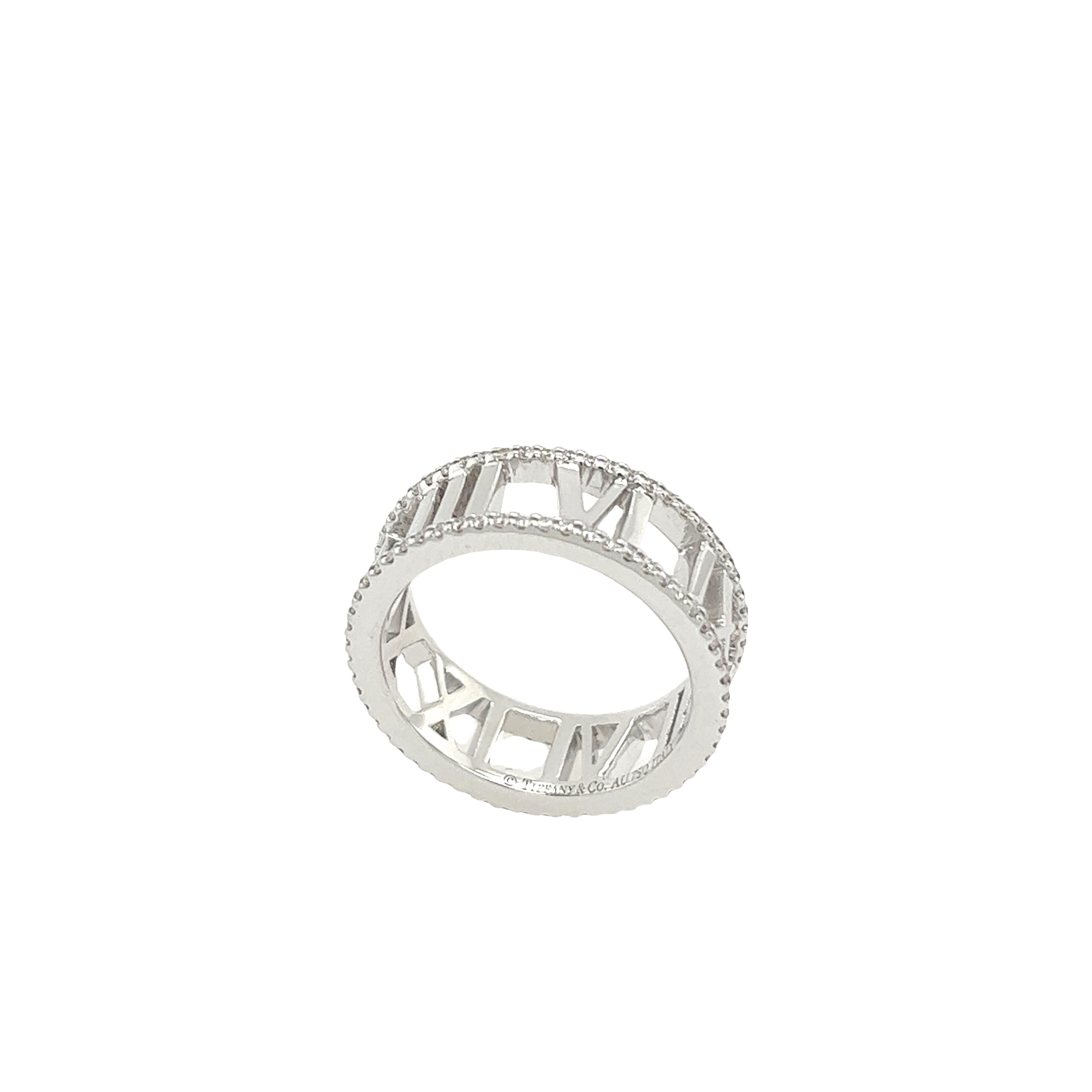 Women's Tiffany & Co. Diamond Atlas Ring, in 18ct White Gold  For Sale