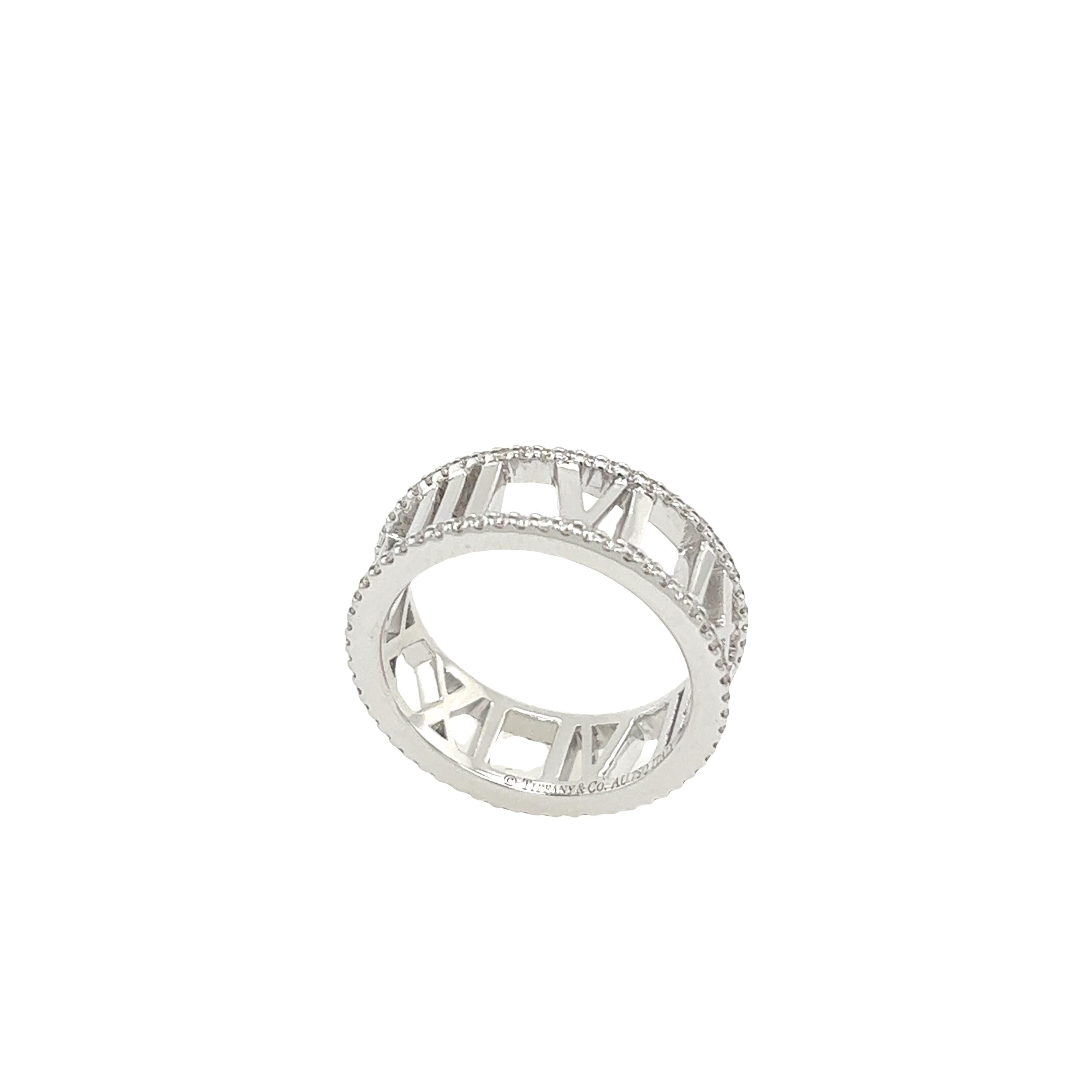 Tiffany & Co. Diamant- Atlas-Ring, aus 18 Karat Weißgold Damen
