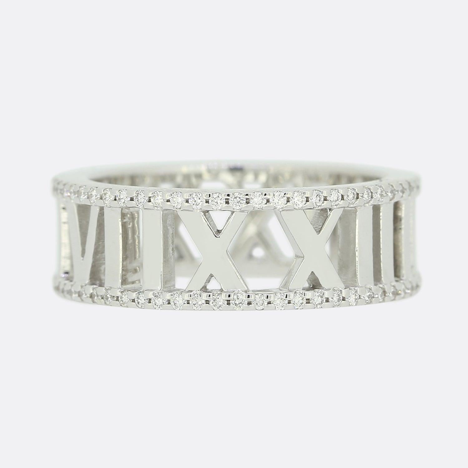 Tiffany & Co. Diamond Atlas Ring Size M (53) In Good Condition For Sale In London, GB