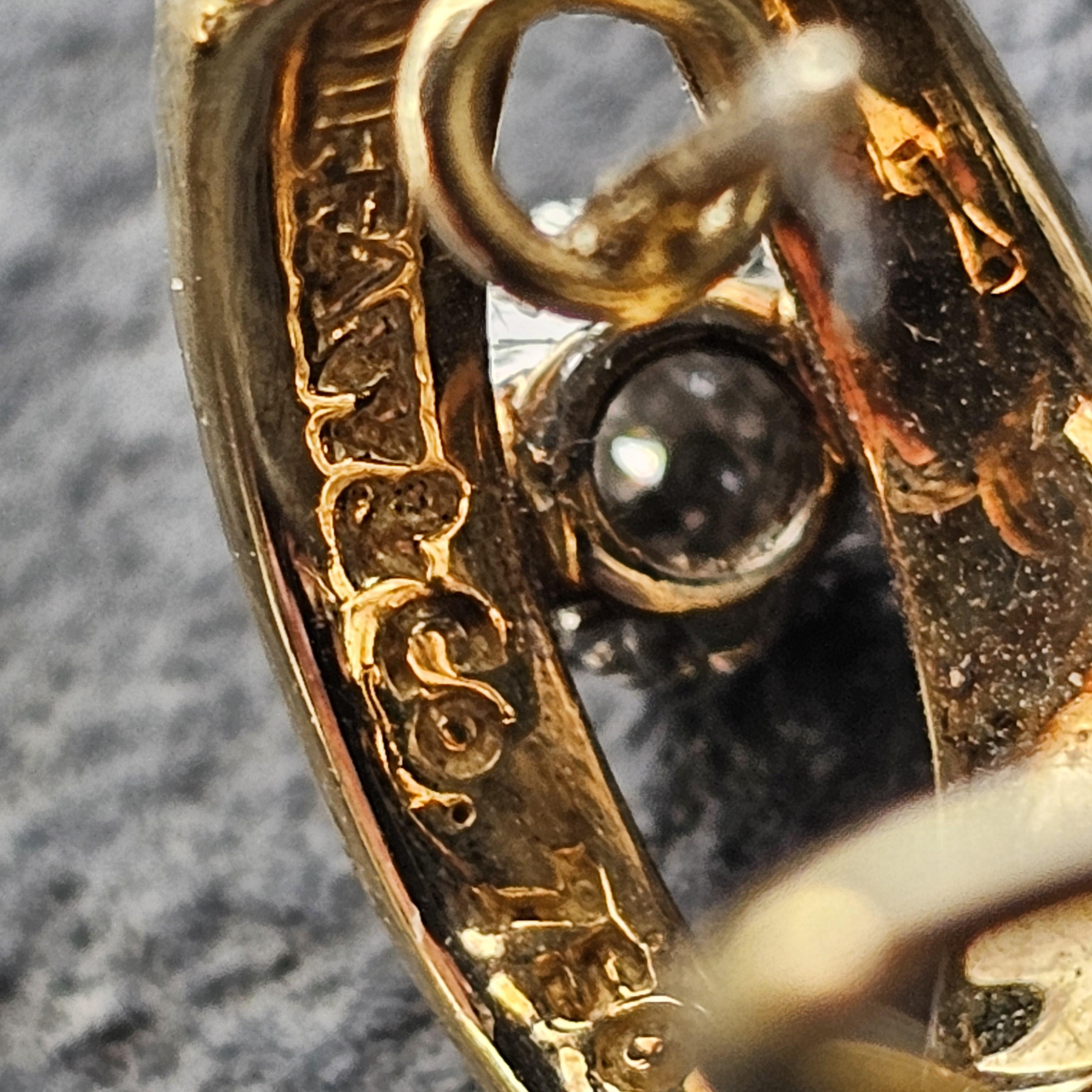 Tiffany & Co. Pendientes de aro con bola de diamantes Oro amarillo 18k Platino Vintage 14,3 g en venta 2