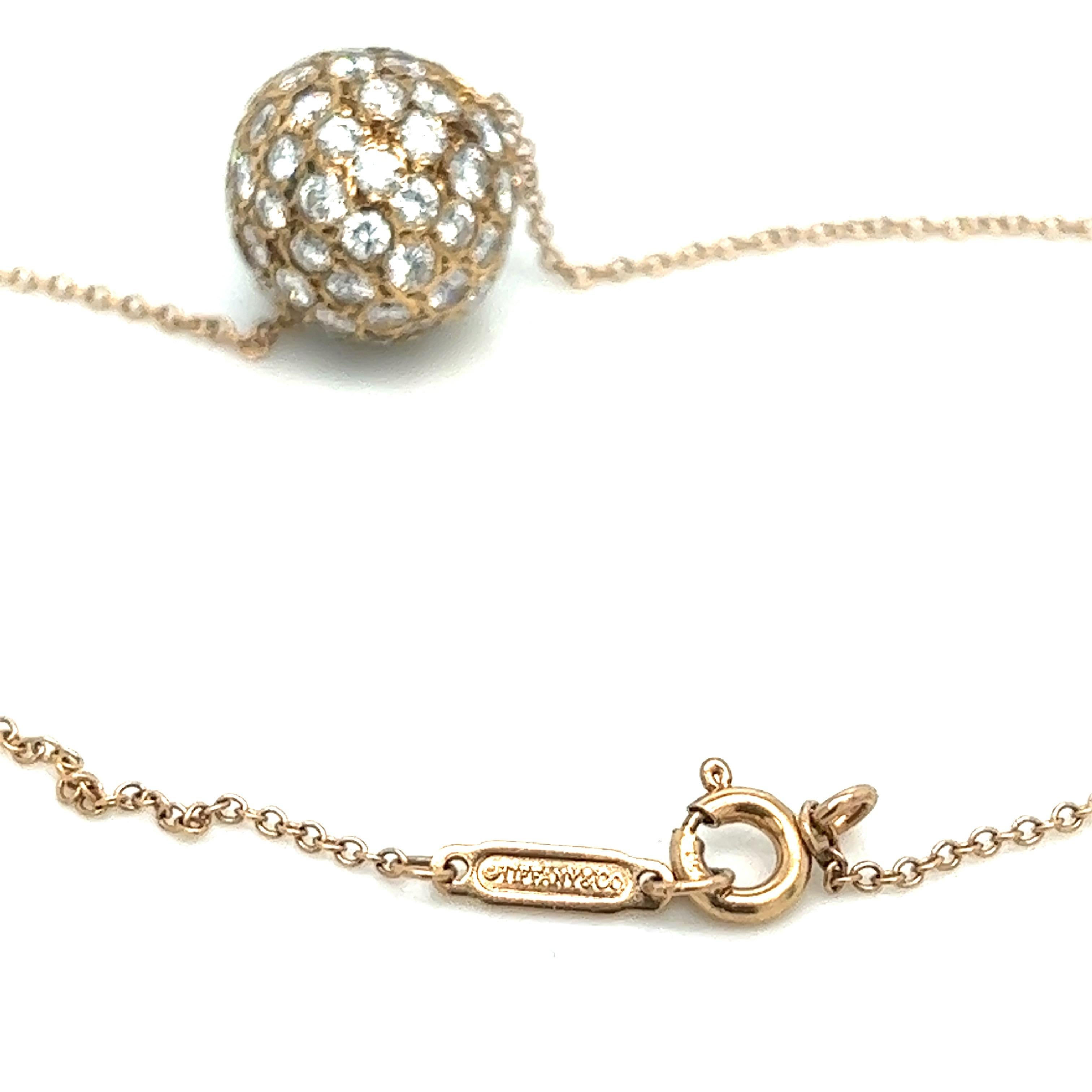 tiffany gold ball necklace