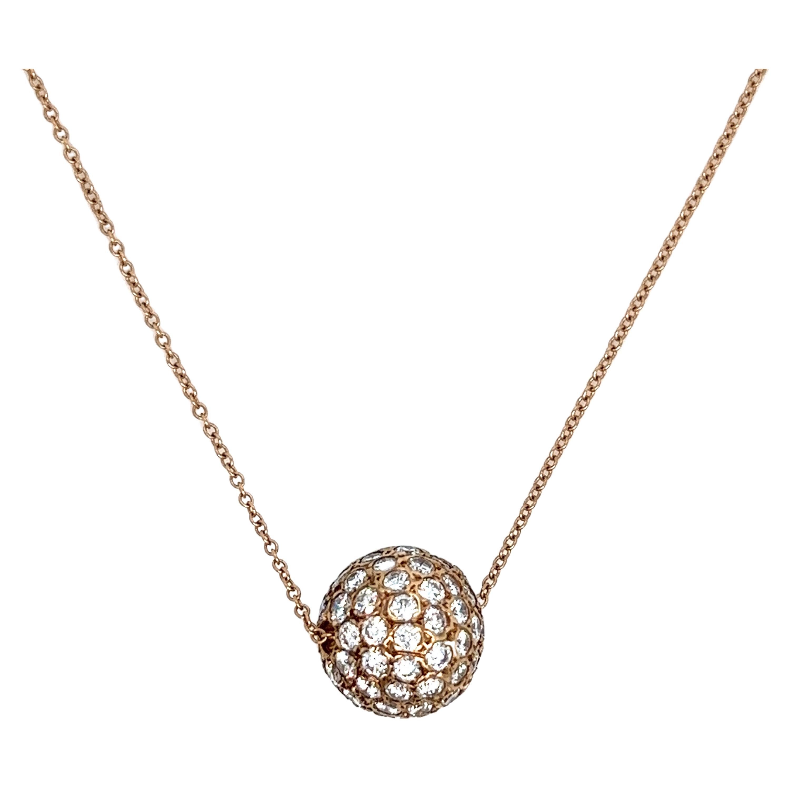 Tiffany & Co. Diamant-Kugel-Anhänger-Halskette