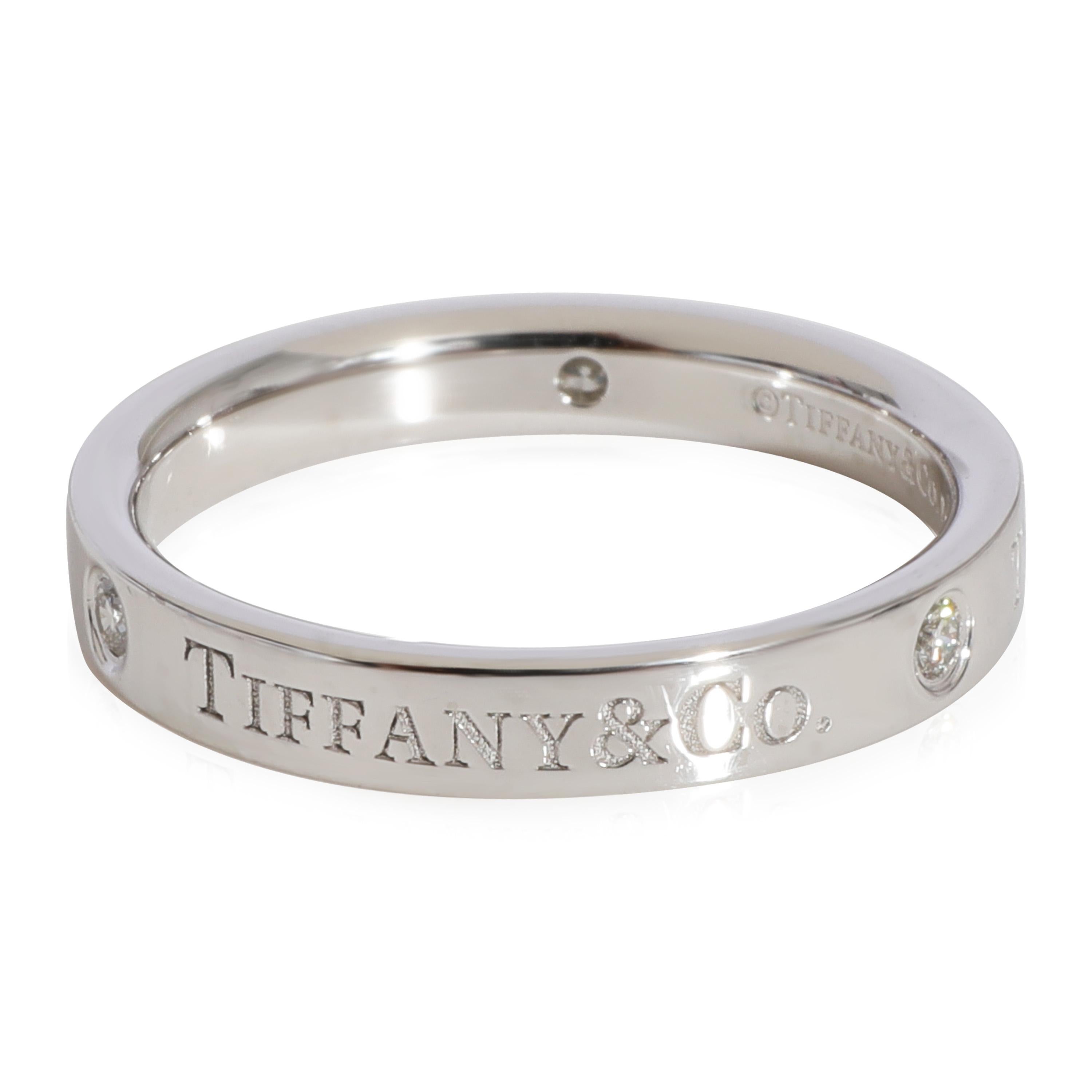 Tiffany & Co. Diamond Band in Platinum 0.07 CTW In Excellent Condition For Sale In New York, NY