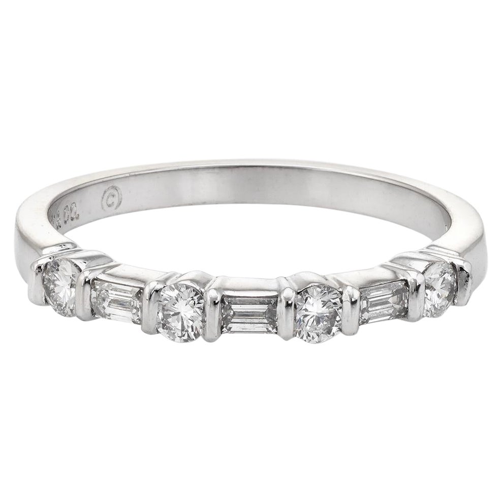 Tiffany & Co. Fascia di diamanti Vintage in platino Anello a metà cerchio Tagli misti in vendita