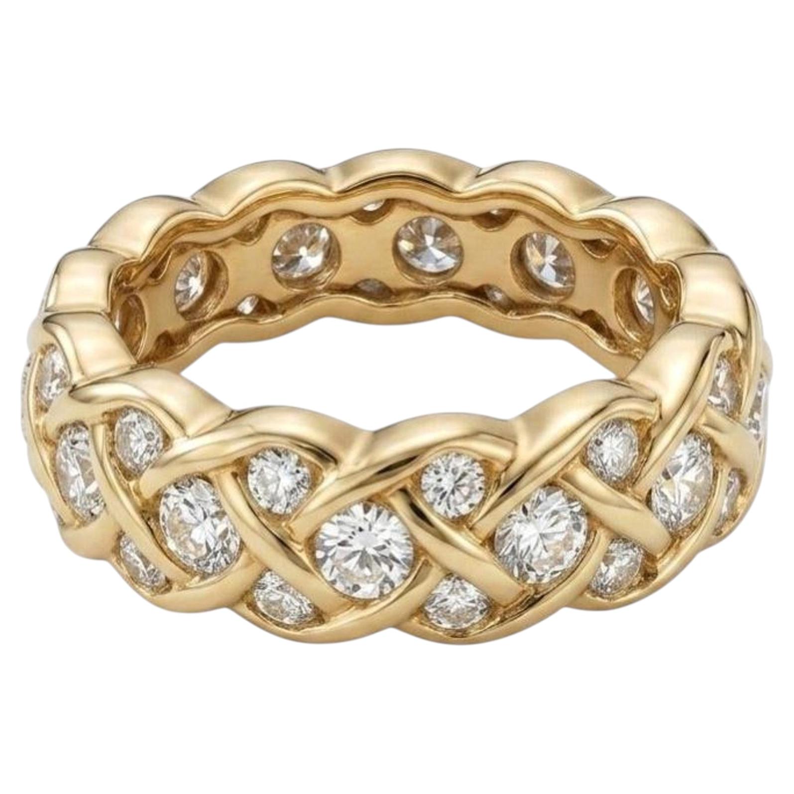 Tiffany & Co. Bague panier en or jaune 18 carats avec diamants
