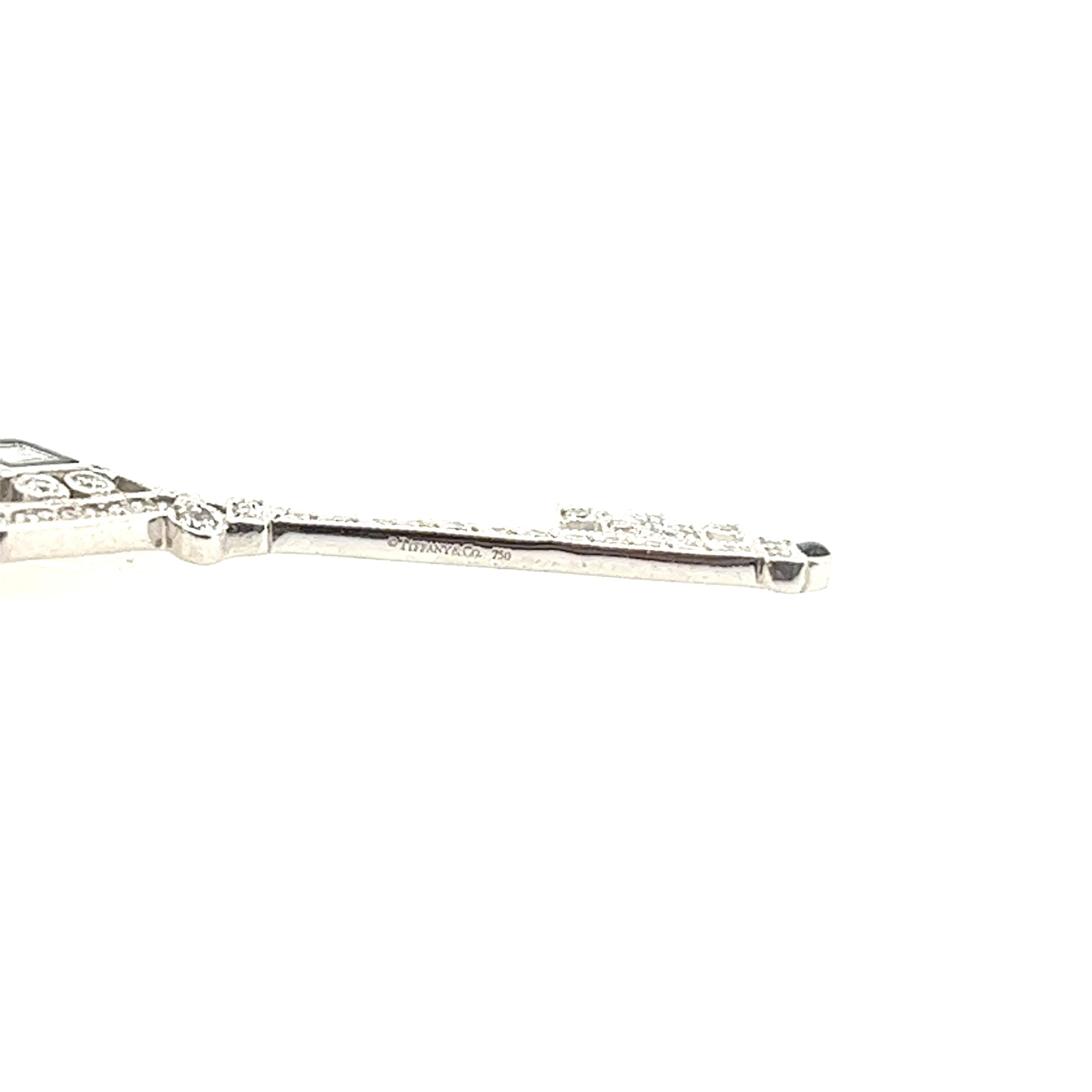 Tiffany & Co. Diamant-Schwarz-Emaille 18ct Weißgold Schlüsselanhänger Halskette im Zustand „Hervorragend“ in London, GB