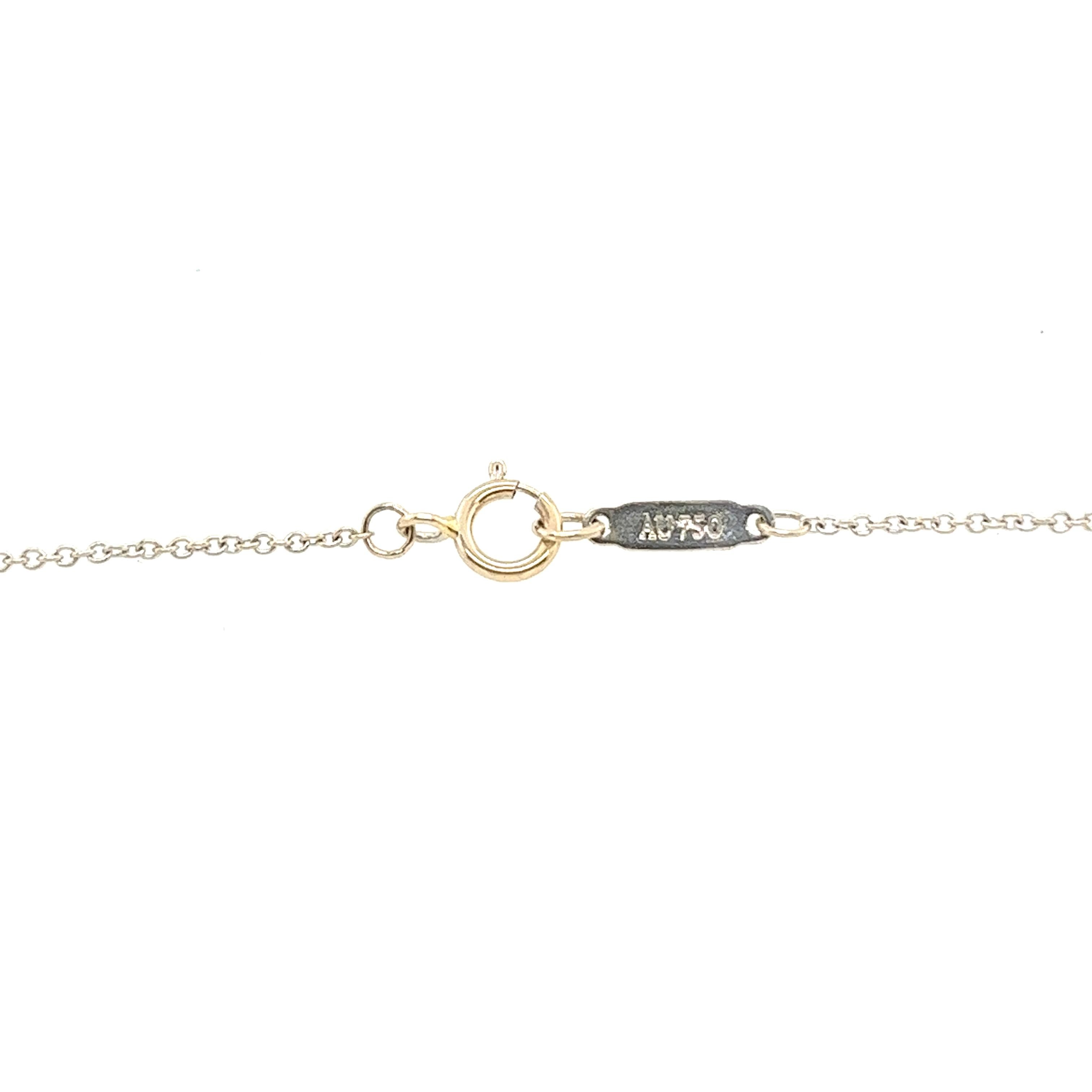 Tiffany & Co. Diamant-Schwarz-Emaille 18ct Weißgold Schlüsselanhänger Halskette 1