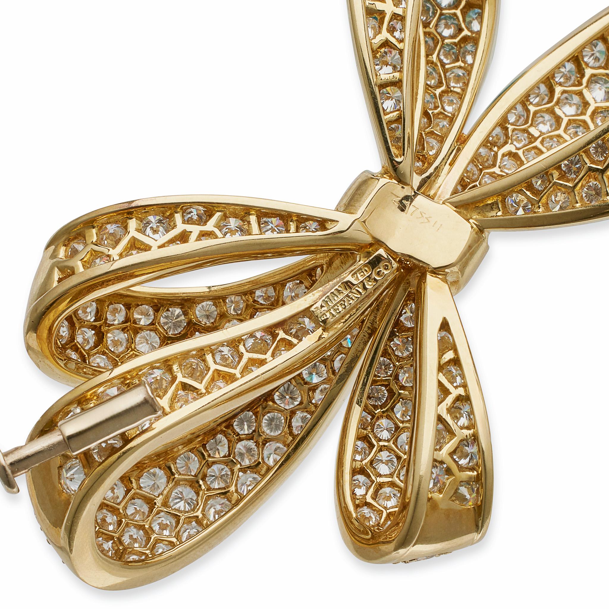 Tiffany & Co. Diamond Bow Brooch In Excellent Condition For Sale In New York, NY