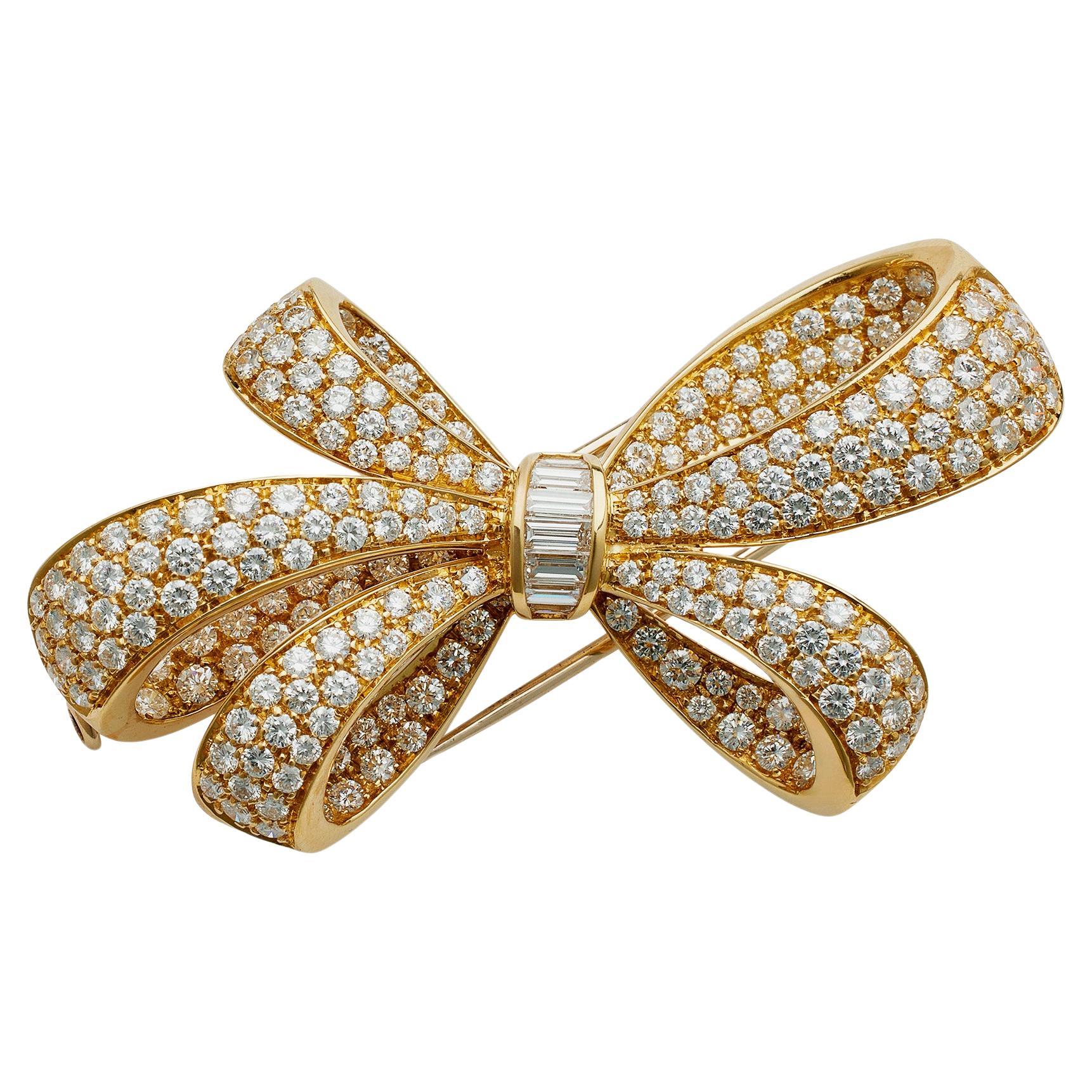 Tiffany & Co. Diamond Bow Brooch For Sale