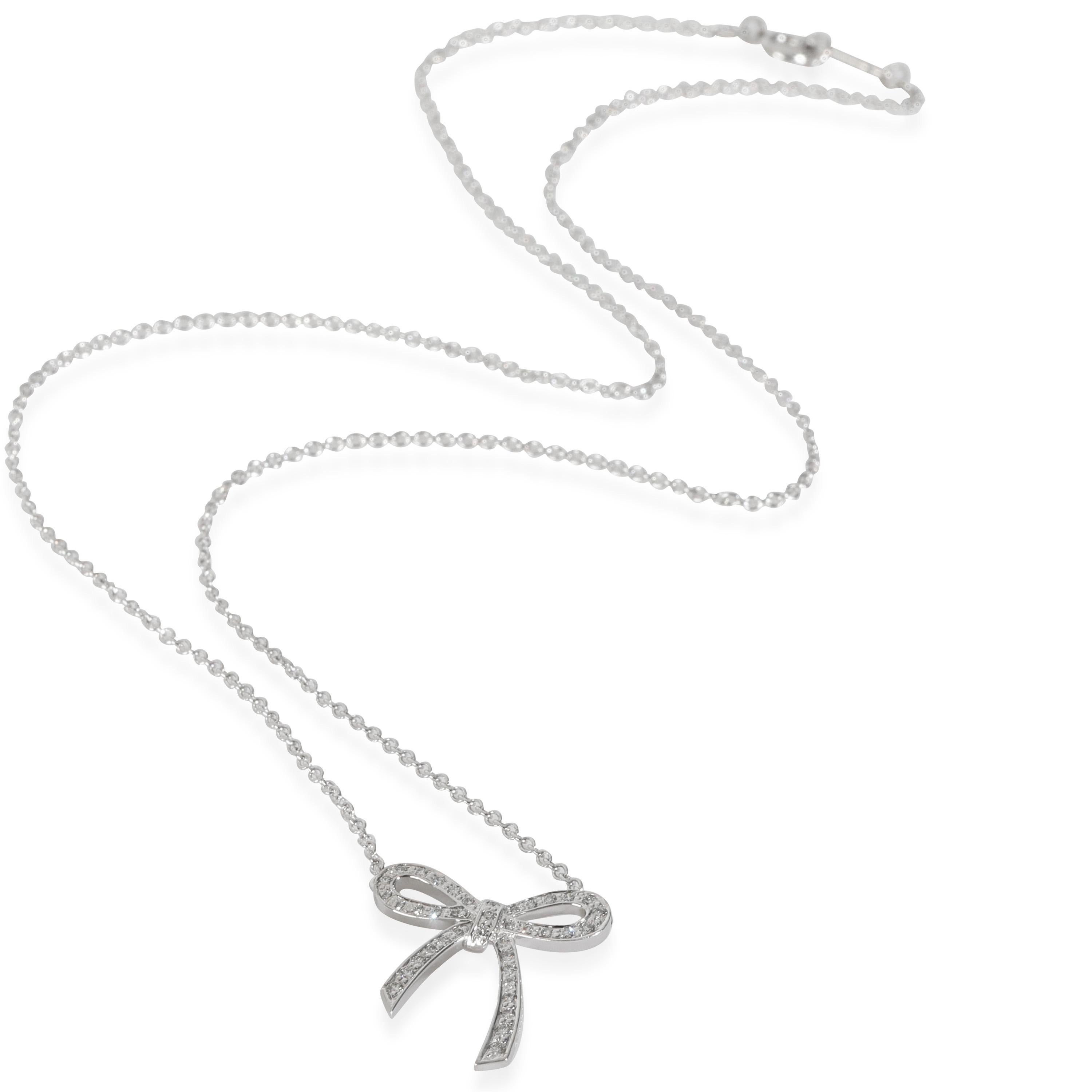 Tiffany & Co. Diamant-Bogen-Anhänger aus Platin 0,27 CTW Damen im Angebot