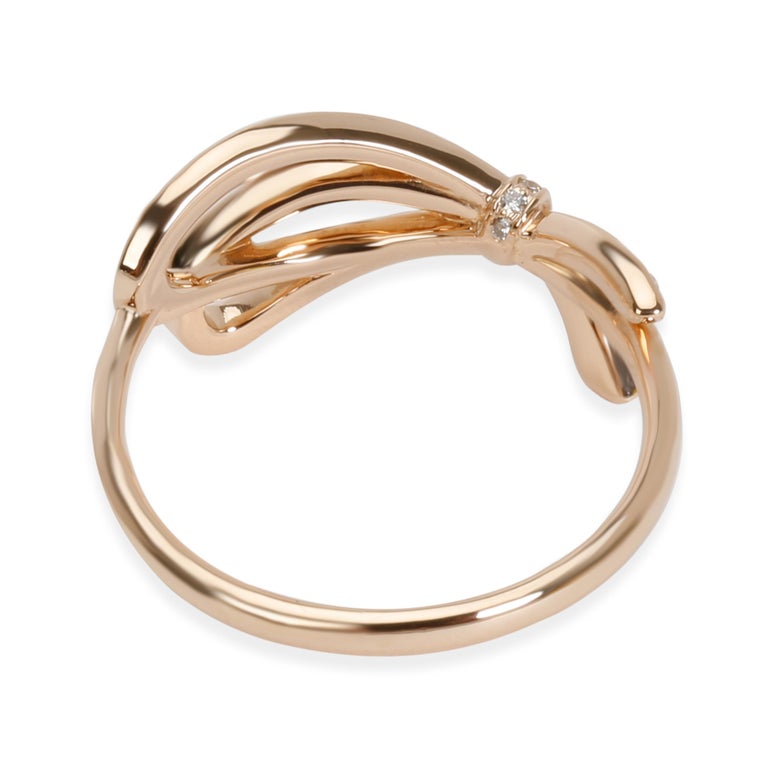 Tiffany and Co. Diamond Bow Ring in 18 Karat Rose Gold 0.32 Carat For ...