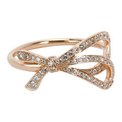 Tiffany & Co. Diamond Bow Ring in 18 Karat Rose Gold 0.32 Carat