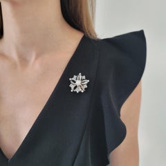 Tiffany & Co. Diamond Brooch / Pendant In Silver Topped 18k Gold.