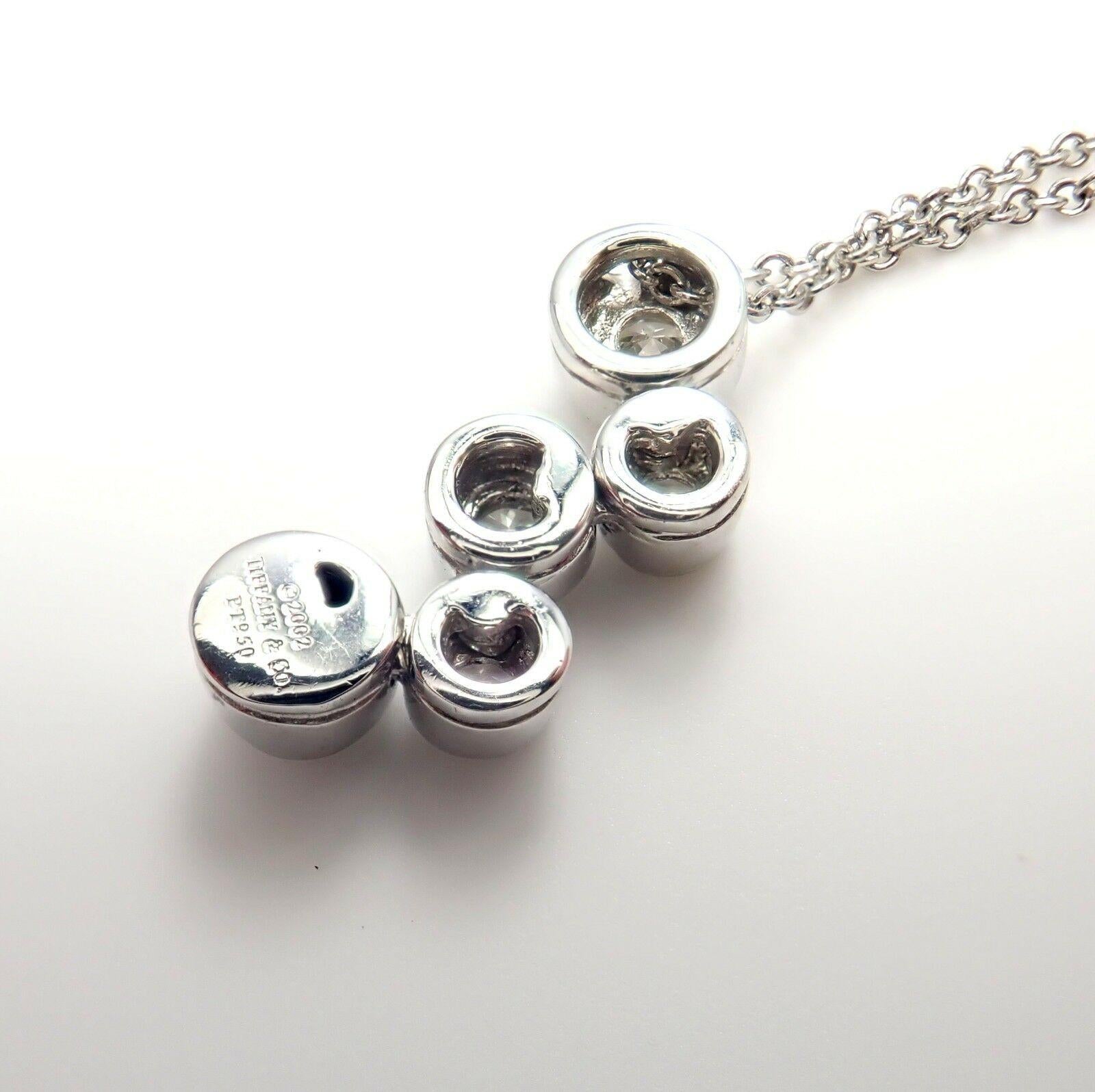 Women's or Men's Tiffany & Co. Diamond Bubbles Platinum Pendant Necklace