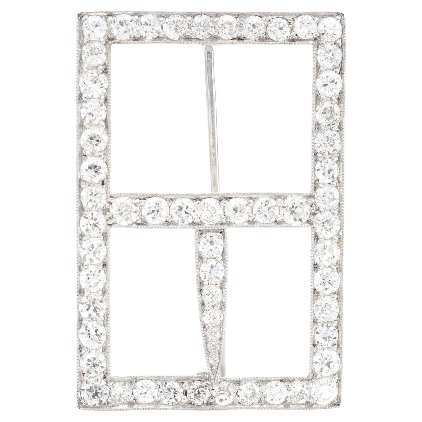 Tiffany & Co. Diamond Buckle Brooch For Sale