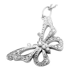 Tiffany & Co. Diamond Butterfly Platinum Pendant Necklace