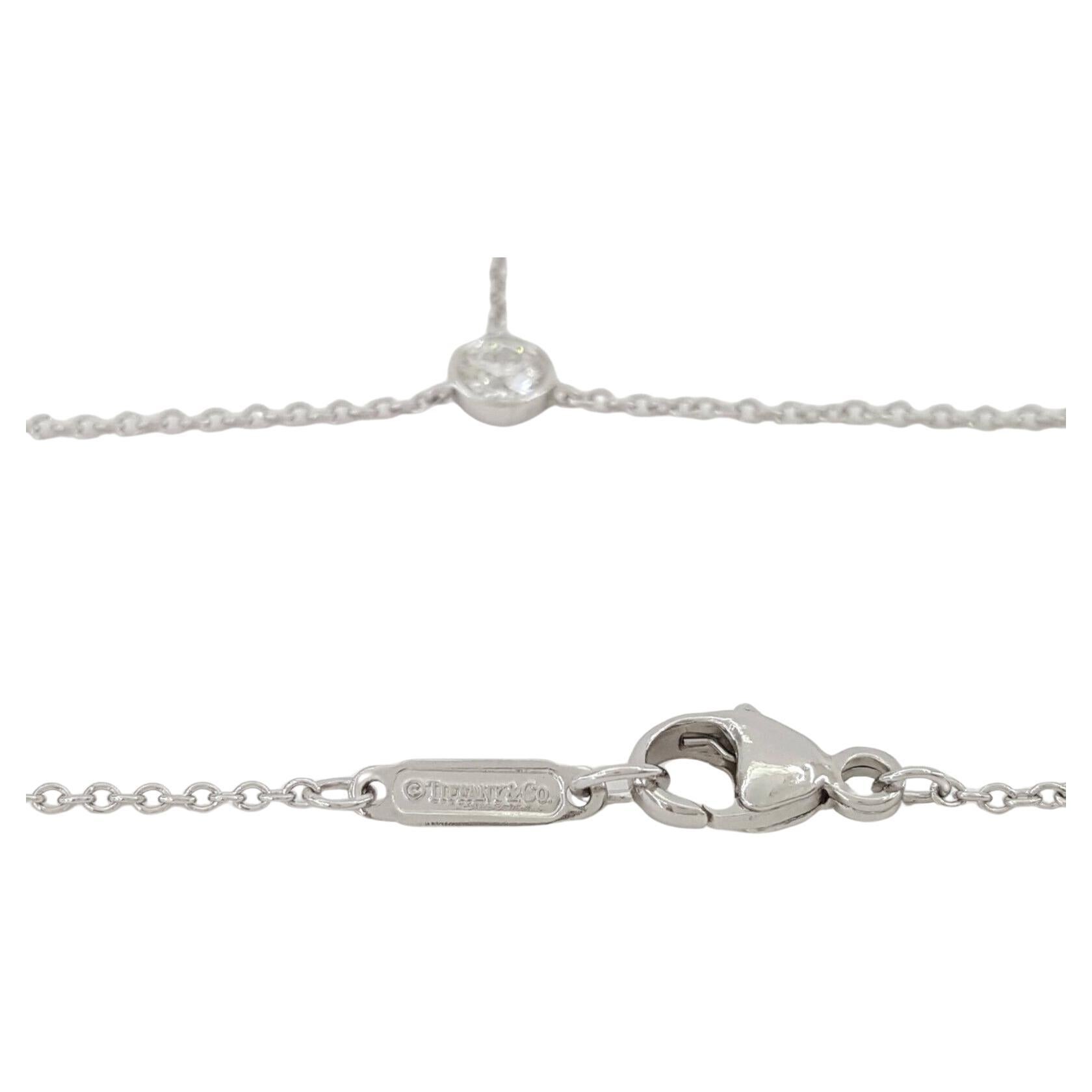 Tiffany & Co. Elsa Peretti® Diamond by the Yard® Jazz Lariat 1 ct Gesamtgewicht Runder Brillantschliff Diamant Station Halskette in Platin.

Die Halskette wiegt 3,9 Gramm, 16