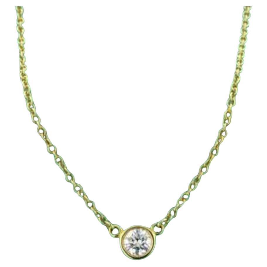 Tiffany & Co. Diamond by Yard Single Pendant .14ct Bezel 18k Yellow Gold 1325