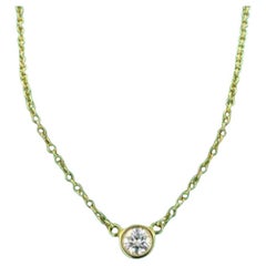 Tiffany & Co. Colgante individual de diamantes .14ct Bisel de oro amarillo de 18k 1325