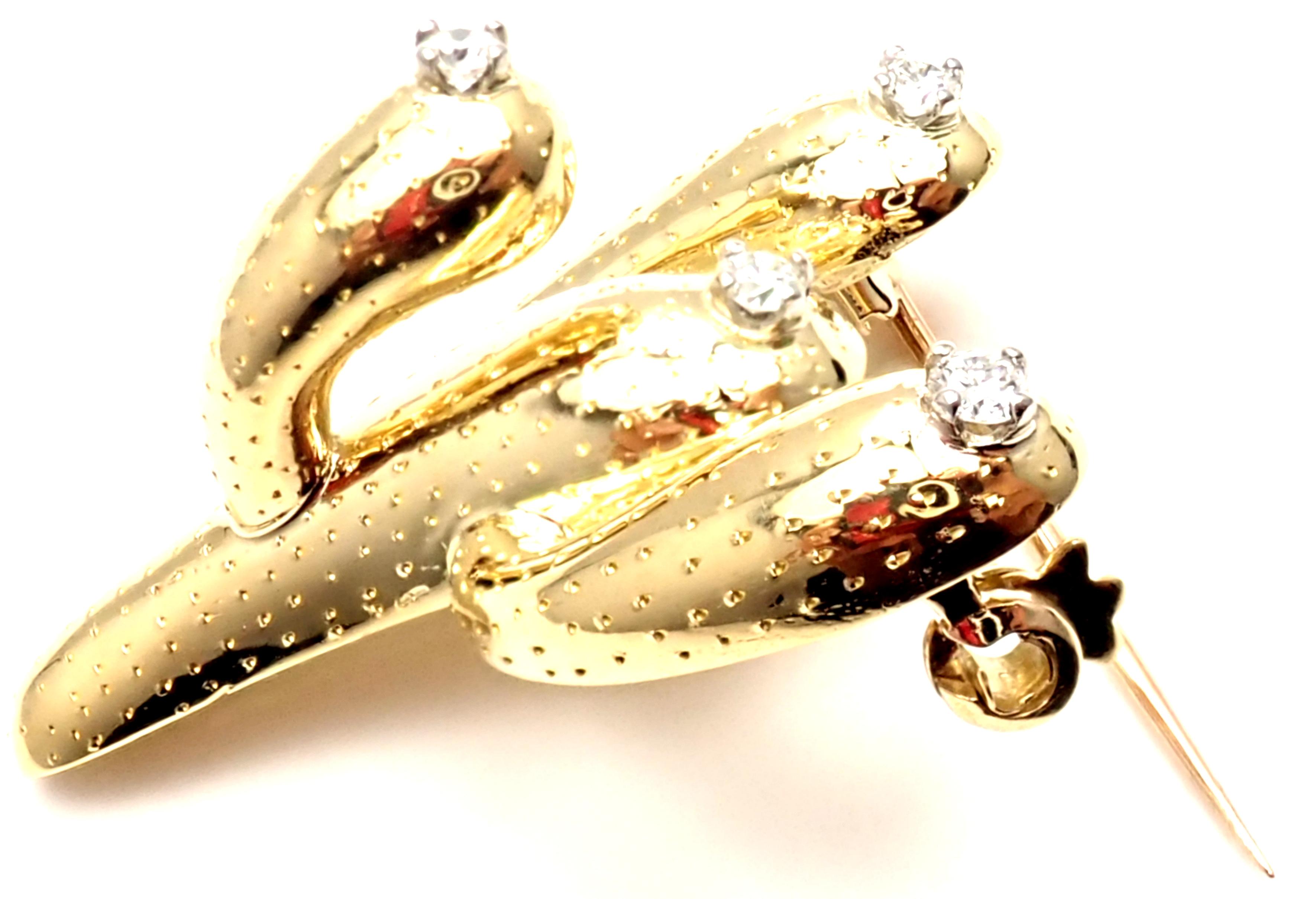 Tiffany & Co. Diamond Cactus Plant Yellow Gold Platinum Pin Brooch In New Condition In Southampton, PA