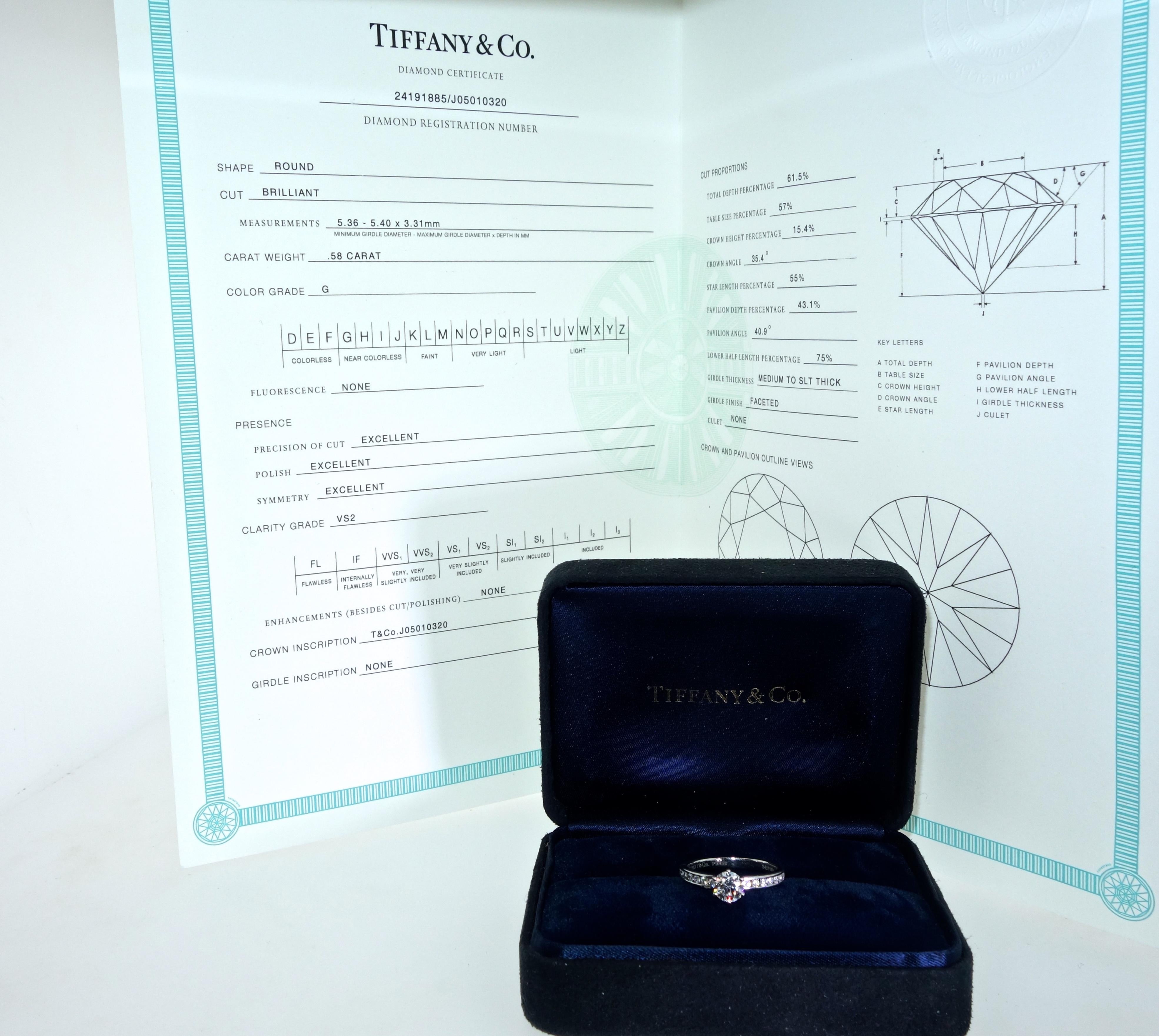 Women's or Men's Tiffany & Co. Diamond, Certified Triple 